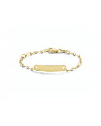 Gouden baby armbandje met open oogjes 9 tot 11 cm