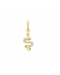 Gouden hanger slang met zirkonia