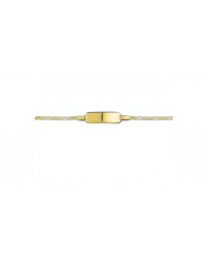 Gouden kinder armband 13-15 cm figaro klein plaatje 