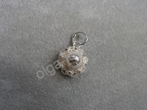 Zeeuwse knop hanger 13 mm wit zilver