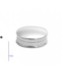 Rond zilveren doosje